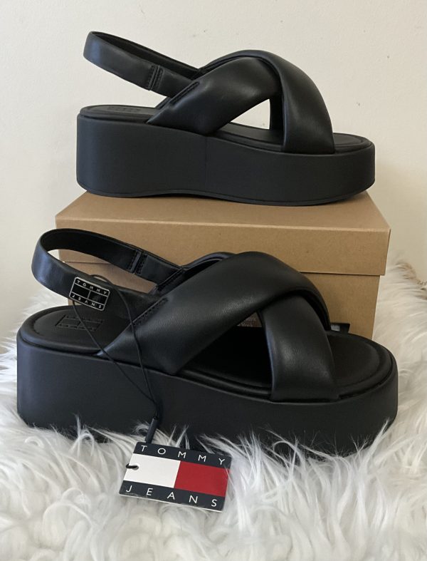 Tommy Hilfiger Padded leather Strap Wedge Sandals