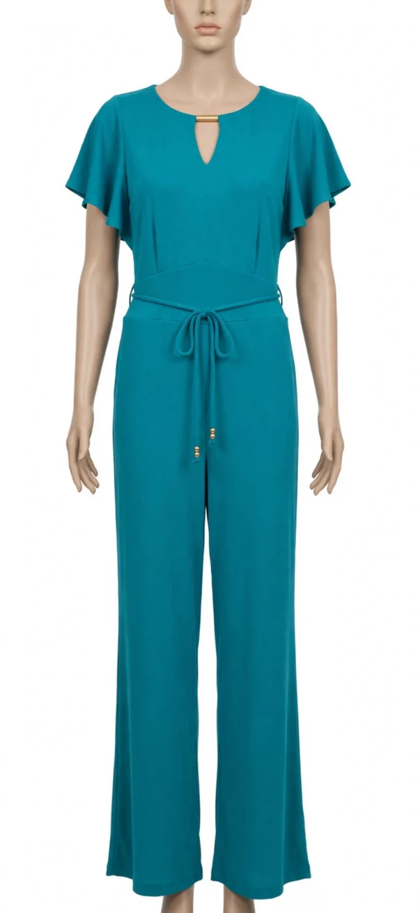 M & co teal jumpsuit